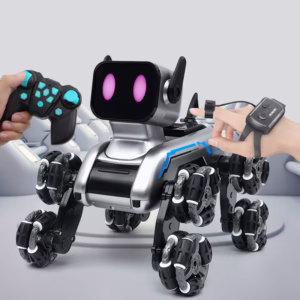 Áttahjóla brelluvélhundur, rafmagns fjarstýrður snjallleikfangahundur með handahreyfiskynjun, klifur- og umbreytingareiginleikum fyrir börn