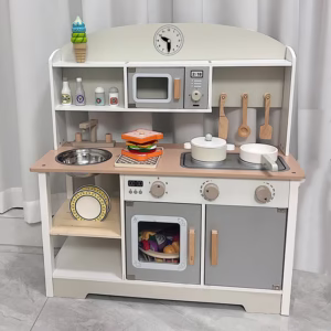 Barnaleikjahús – Japanskt eldhús A – Tré eldhúsleikföng, raunhæf eldhúsáhöld fyrir stráka og stelpur, matargerðar- og matreiðsluleikfang